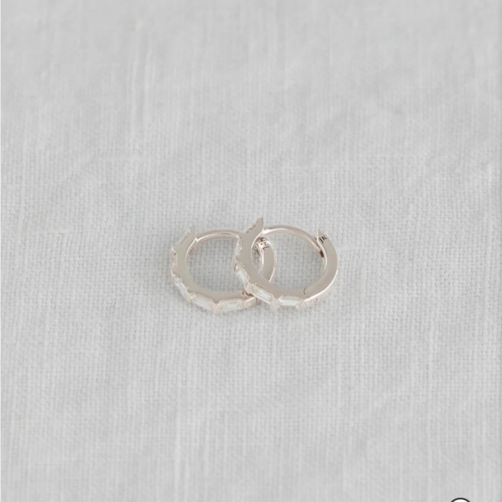 Jenni Kayne Merit Baguette hoops in white gold